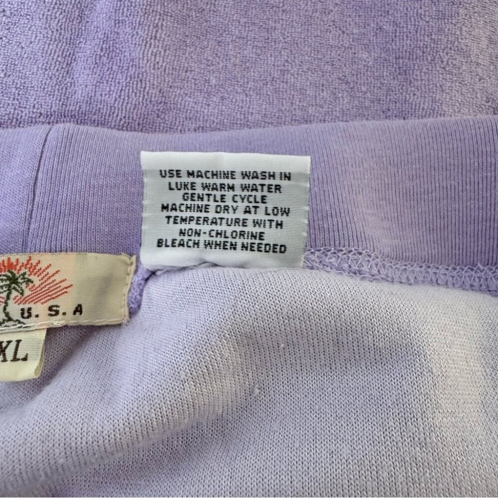 Basix USA skirt towel mini Lavender Terry Cloth Skirt with White Stripes - Picture 7 of 7